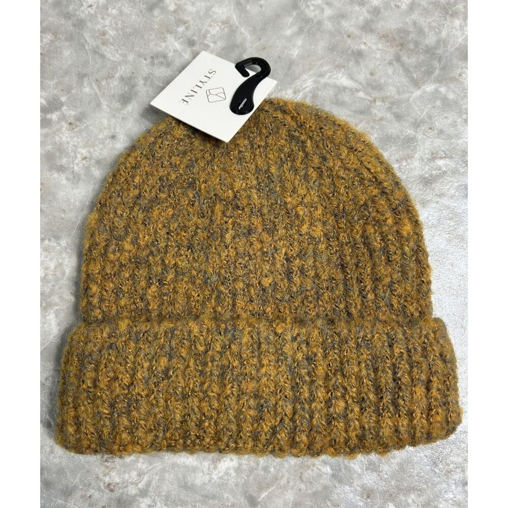 Styline Women's Knit Beanie in Orange / Gray - OS - NWT